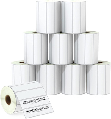 True-Ally (Chromo) Barcode Label Sticker-4x1in-1000 Labels/Roll-(Ribbon Required)-10 Rolls Self Adhesive Paper Label(White)