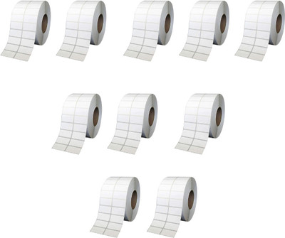 True-Ally White Self Adhesive Sticker for Printing Barcoding (Pack of 10) Paper Label(White)