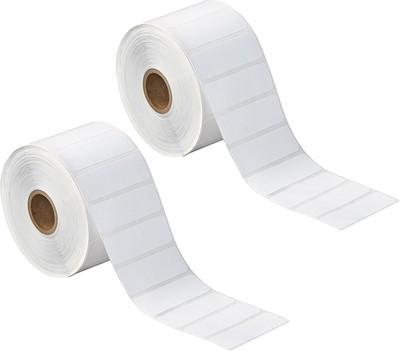 ATPOS 38x15mm Direct Thermal Barcode Labels 2000 Labels Per Roll for Label Printers Hot Melt Paper Label(White Pack Of 2)