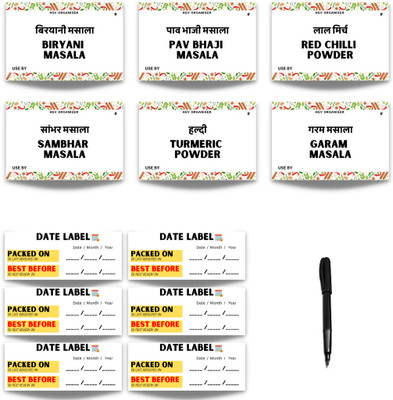 SIDHWAYS Jar and Expiry label Self -Adhesive Paper Label(Off-white)