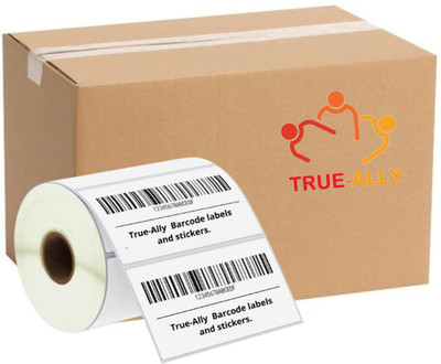 True-Ally Direct Thermal (DT) Barcode Label Sticker-100x50mm-1000 Labels Per Roll-10 Rolls Self Adhesive Paper Label(White)
