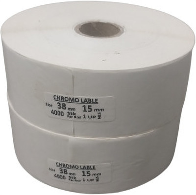 HPI HPI Medical Labels Chrome 1 up ( 4000 labels/roll) pack of 2 rolls Self adhesive Paper Label(White)