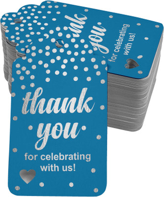 Inkdotpot Thankyou for Celebrating with Us Bridal Baby Shower Favor Paper Tags Pack of 100 No Paper Label(Blue)