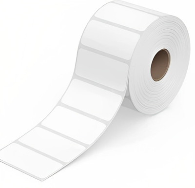 F2C 50x25 Barcode Labels Stickers 50MM x 25MM Self Adhesive, (Pack of 1) per Roll 2000 Paper Label(White)