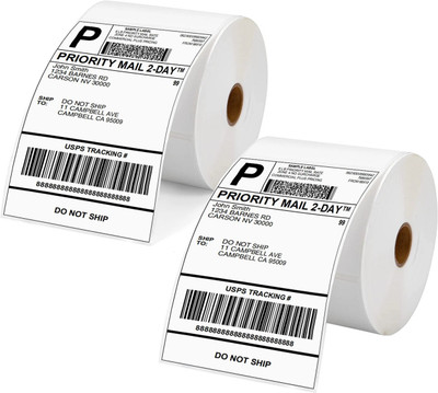 Kishar 4X6, 100x150 mm, Direct Thermal Self Adhesive Paper Label(White)
