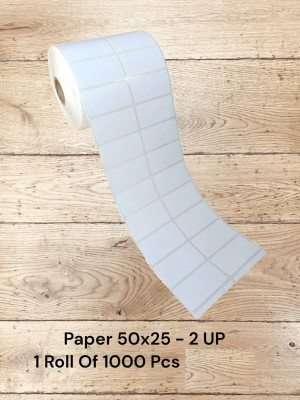 TSC Paper 50x25mm, 2UP, 1 Roll Of 1000 Labels Self-adhesive Paper Label(White)