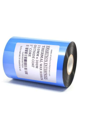 SMARTSON Thermal Transfer Barcode Wax Ribbon 110mm x 300meter for Printer Ink Outside No Paper Label(Black)