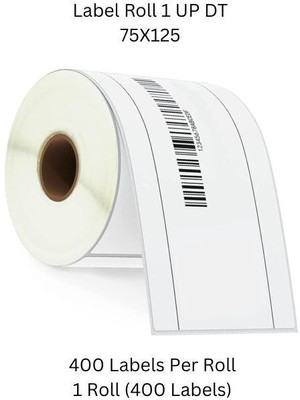 Semana DirectThermal75X125mm(3X5Inch) BarcodeLabel 1UP,400LabelsPerRoll(PackOf1Roll) Self Adhesive Paper Label(White)