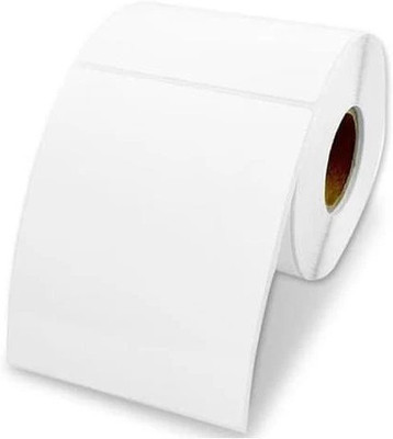youtech 100MMX100MM (3.94inch X3.94inch) Barcode Label Cromo Paper Label Stickers (White) 1ROLL 500 LABELS set of 1 Roll Self Adhesive Paper Label(White)