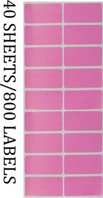 CLAPPERZZ Neon Pink 40x20mm Rectangular Labels - Adhesive Stickers Self-adhesive Paper Label(Postal Pink)