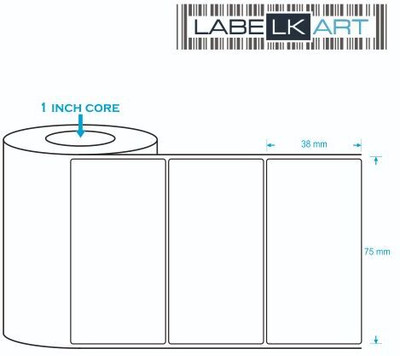 labelkart Hot Melt Adhesive (Permanent) Paper Label(White)
