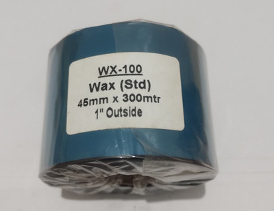 HPI MEDICAL WAX BARCODE RIBBON 45 MM X 300 MTR PACK OF 8 ROLLS NON ADHESIVE Paper Label(Black)