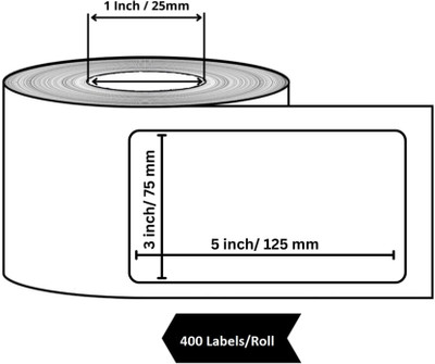 True-Ally 5 x 3 inch Direct Thermal (DT) shipping Label Sticker - 400 Labels Per Roll Flipkart new standard shipping labels_ Pack of 6 Rolls Paper Label(White)