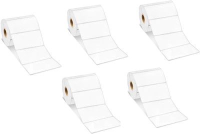 Solitaire Direct Thermal 75x25 Label Roll,Compatible with Shreyans,TSC etc hanheld printer Self Paper Label(White)