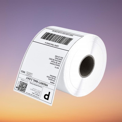 CAMPIO Direct Thermal Labels-4x6 Sticker Labels, 100x150mm 400 Labels, MRP Sticker Thermal Barcode MRP Sticker Labels (Pack of 2) Paper Label(White)