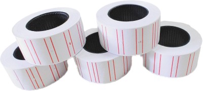 90 Degree Single Line machine MRP label Sticker Roll Self Adhesive Compatible to MX 5500 Paper Label(White)