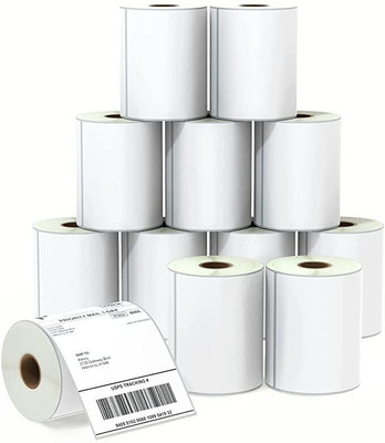 True-Ally 76x38 Direct Thermal Barcode Label Sticker - 3 x 1.5 inches-1000 Labels/Roll White Self Adhesive Sticker for Printing Barcoding(Pack of 10) Paper Label(White)