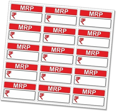 Stikor Mrp Stickers Label Small Size (37 x 20 mm) Self Adhesive Paper Label(Red)