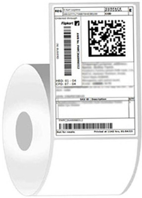 F2C 3 x 5 Barcode Label roll For Printer | Thermal Shipping 75x125 mm Labels roll self Adhesive Paper Label(White, Thermal paper)