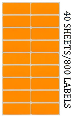 CLAPPERZZ Orange 40x20mm Rectangular Labels - Adhesive Stickers Self-adhesive Paper Label(Orange)