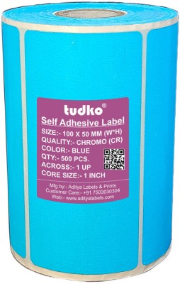 tudko 100 X 50 mm Self adhesive barcode Paper Label(Blue)