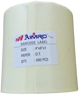 AIMRO Direct Thermal Paper Barcode Labels 400 Per Roll 4x6 inch Set of 2 Self Adhesive Paper Label(White)