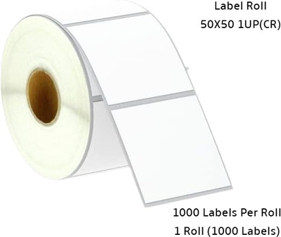 Semana ChromoBarcodeLabel 50x50mm(2x2Inch)1UP,1000LabelsPerRoll(PackOf1Roll) Self Adhesive Paper Label(White)