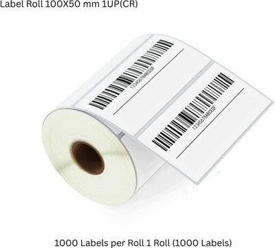 Sunbirds ChromoBarcodeLabel100X50mm_1UP,1000LabelsPerRoll(PackOf1Roll)RibbonRequired Self Adhesive Paper Label(White)