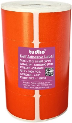 tudko 25 X 75 mm Self adhesive barcode Paper Label(Orange)