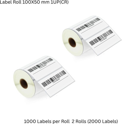Sunbirds ChromoBarcodeLabel100X50mm_1UP,1000LabelsPerRoll(PackOf2Rolls)RibbonRequired Self Adhesive Paper Label(White)