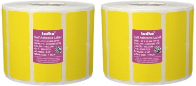 tudko 25 X 20 mm Self adhesive barcode Paper Label(Yellow)