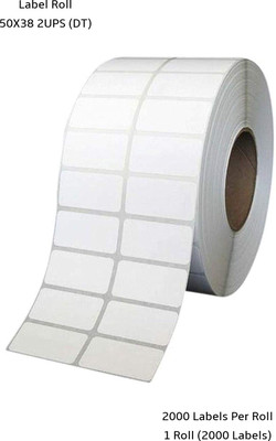 Semana DirectThermal BarcodeLabel50x38mm(2x1.5Inch)2UPS,2000LabelsPerRoll(PackOf1Roll) Self Adhesive Paper Label(White)