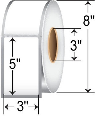 SSG DT ROLL WHITE 3X5 Self Adhesive Paper Label(White)