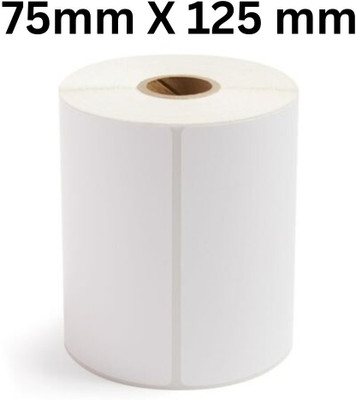 prezotech Direct Thermal Barcode Label Sticker - 3 x 5 inches - 75mm x 125mm - 1 Ups - 400 Labels/Roll Self Adhesive Sticker for Printing Barcode Labels 1 inch core Paper Label(White)