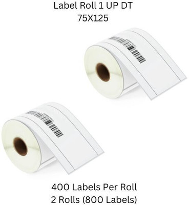 Semana 75X125mm(3X5Inch)DirectThermalBarcodeLabel 1UP,400LabelsPerRoll(PackOf2Rolls) Self Adhesive Paper Label(White)