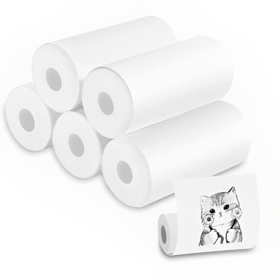 Climberty photo print paper Thermal Printer 57mm*25mm 100 gsm Paper Roll(Set of 2, White)