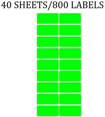 CLAPPERZZ Color Coded Stickers 40mm x 20mm Rectangular Labels Writable Self-adhesive Paper Label(Green)