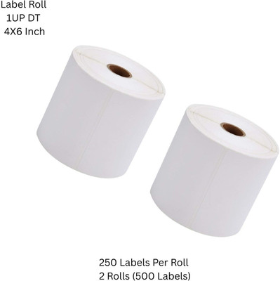 Semana DirectThermal4X6 Inch(100X150mm)BarcodeLabel 1UP,250LabelsPerRoll(PackOf2Rolls) Self-Adhesive Paper Label(White)