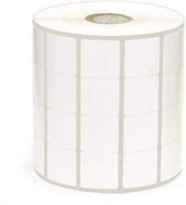 BlackDreams Paper Label Stickers 25x25mm (Chromo) Barcode Stickers/Label roll, 8000 Label in Roll, 4up Paper Label(Plain White)