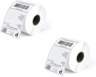Semana DirectThermalBarcodeLabel 100X150mm(4X6Inch)1Up,400LabelPerRoll(Pack Of 2Rolls) Self Adhesive Paper Label(White)