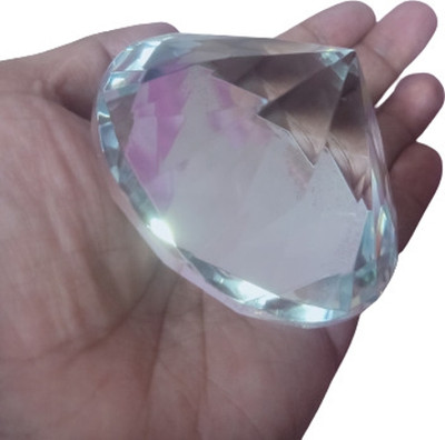 365 Degree White Crystal Paper Weights  with Diamond(Set Of 1, White)