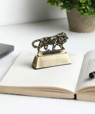 ZAHEPA Make in India Themed Metal Paper Weights  with Premium Grade Construction for Office Table Decoration(Set Of 1, Gold)