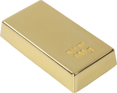 ZAHEPA Gold Bar Paper Weight for Office Table Stylish, Jewelry Shop Decoration , Metal Paper Weights  with Golden Plating(Set Of 1, Gold)