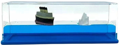 Fitaza blue wave titanic ship Acrylic, TITANIC WAVE CRUISE SHIP FLUID DRIFT Paper Weights  with Glossy(Set Of 1, Blue)