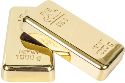 Pratyaksh 2 Pieces Combo Gold Bar Paper Weight for Office Table Metal Paper Weights  with Chrome Finish(Set Of 2, Golden)
