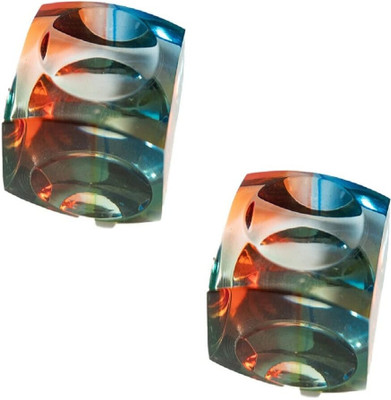 KARP Square Acrylic Paper Weight for Office Study Table (5.20Cmx5.20Cmx2.50Cm) Acrylic Paper Weights  with Premium Quality(Set Of 2, Multicolor)