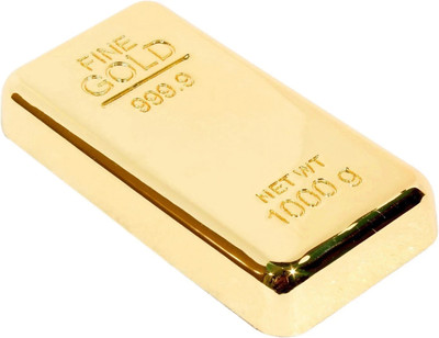 ZAHEPA Gold bar Paperweight for Home & Office Table Decoration, Stylish Gifting Items, Metal Paper Weights  with Gold Finish(Set Of 1, Gold)