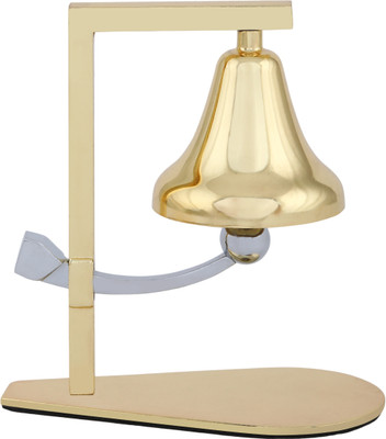 ZAHEPA Manual Non Electric Call Bell, Door Bell, Table Bell, Metal Bell Paper Weights  with Chrome Finish , Ideal for Hotels, Restaurants & Service Desk(Set Of 1, Gold)