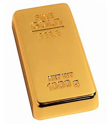 INNOX Generic Glittering Metal Paper Weights  with Gold Bar Office Desk Accessories(Set Of 1, Gold)