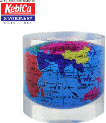 Kebica Globe in Resin Epoxy Round Shape Crystal Glass Paper Weight (2 Inch) Acrylic Paper Weights  with Smooth(Set Of 1, Blue)